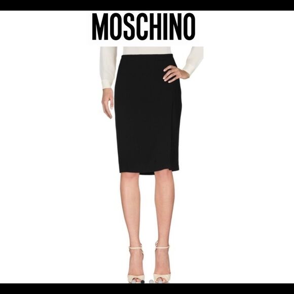 MOSCHINO NWOT Black Wool pencil skirt size 12 - Picture 8 of 8